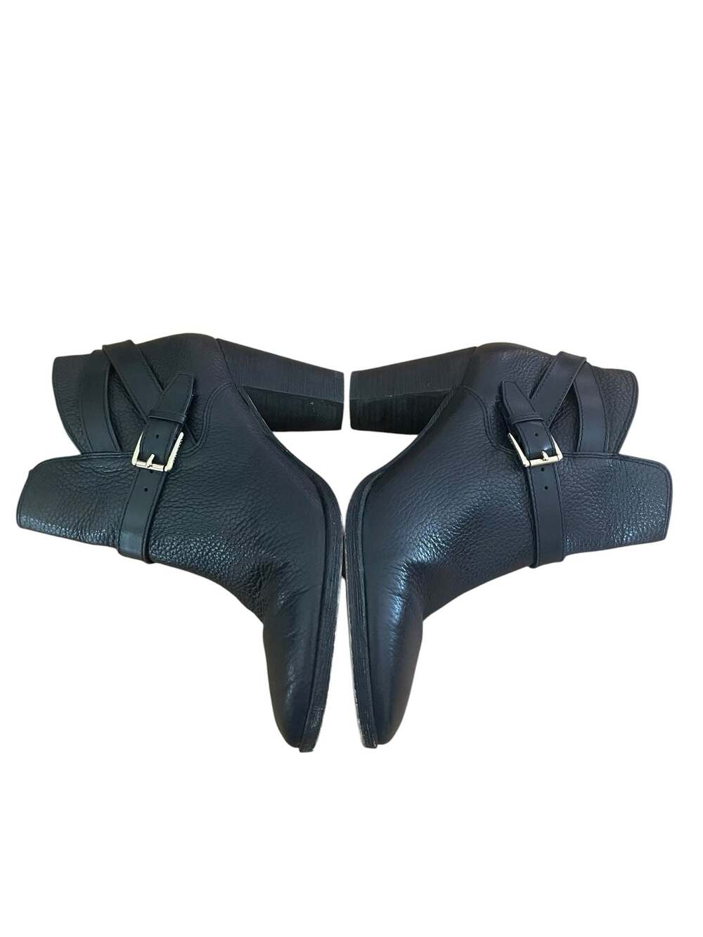 Cole Haan Grand.OS Black Leather Buckle Ankle Booties Block Heel 7.5B - Picture 12 of 12